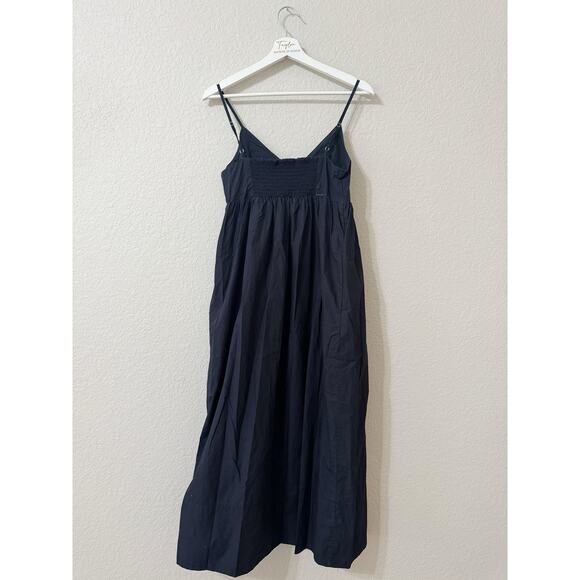 Quince Black Organic Cotton Sleeveless Maxi Dress Adjustable Straps Size XS - Picture 4 of 5